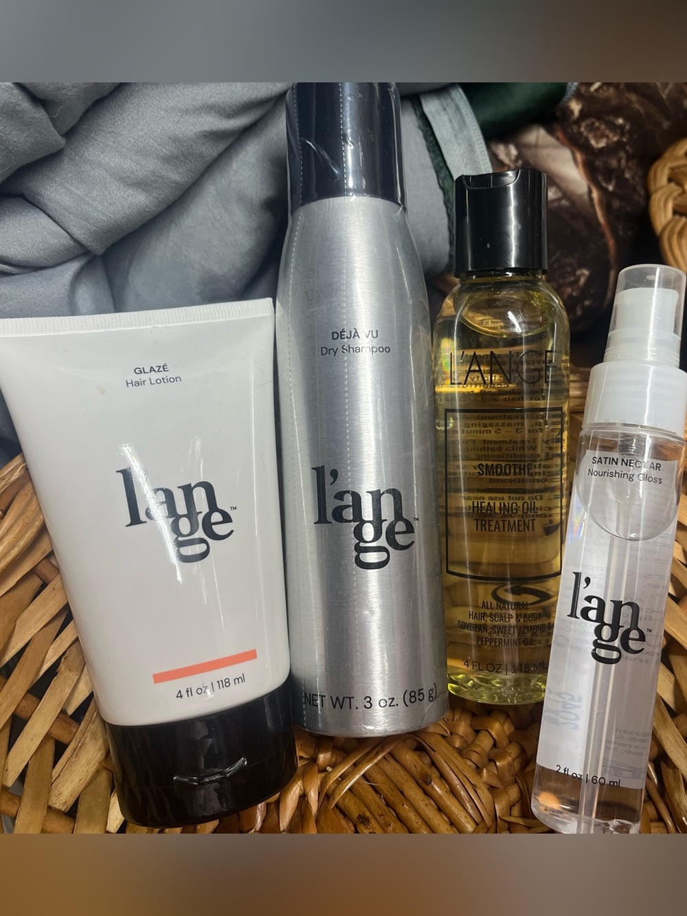 New L'Ange products hair lotion dry shampoo healing oil treatment satin nectar